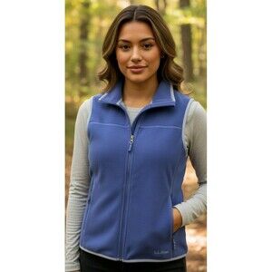 L.L.Bean Women's Size S Purple Fleece Full Zip Vest Hiking Outdoor Pre-Owned